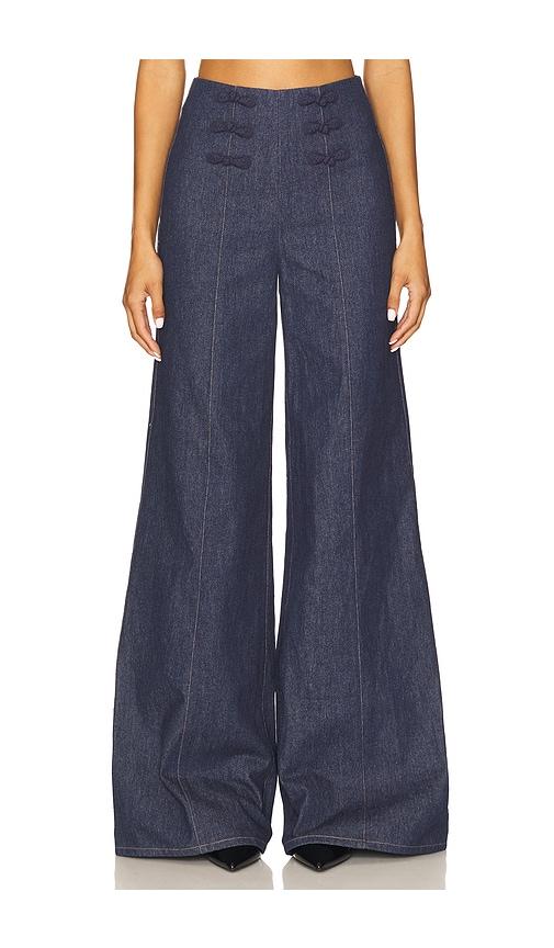 sau lee brooklyn denim pant in blue. - size 0 (also in 4, 6)