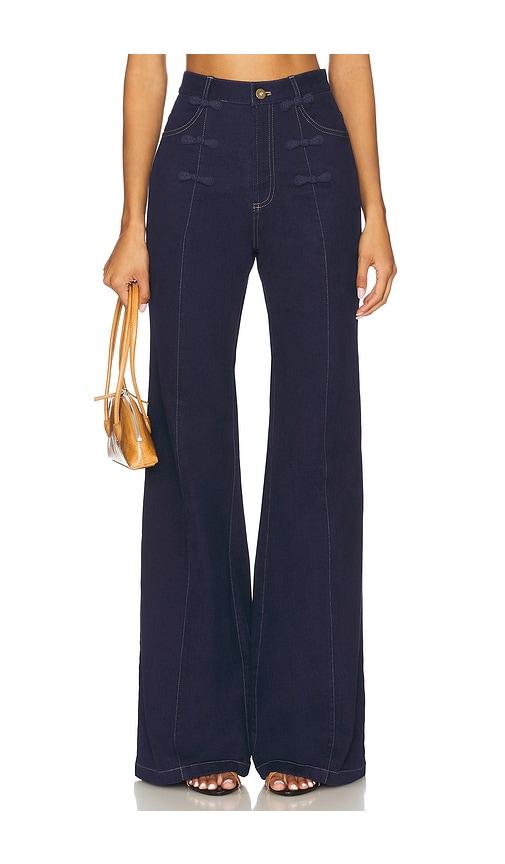sau lee dylan denim pant in blue. - size 0 (also in 2, 6, 8)