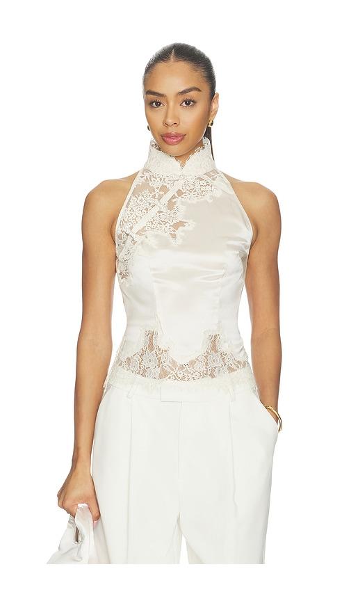 sau lee elva satin top in white. - size 0 (also in 12, 2, 4, 6)