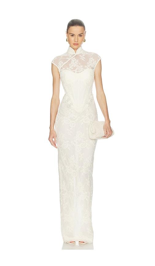 sau lee emilia lace gown in cream. - size 0 (also in 2, 4, 8, 10)