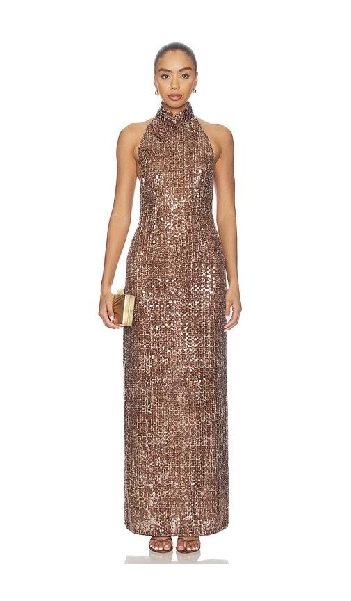 sau lee gracie sequin dress in brown. - size 0 (also in 12, 2, 4, 6, 8)