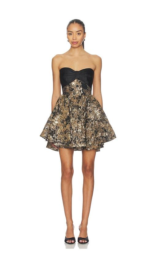 sau lee jolene mini dress in metallic gold. - size 10 (also in 2, 4, 6, 8)