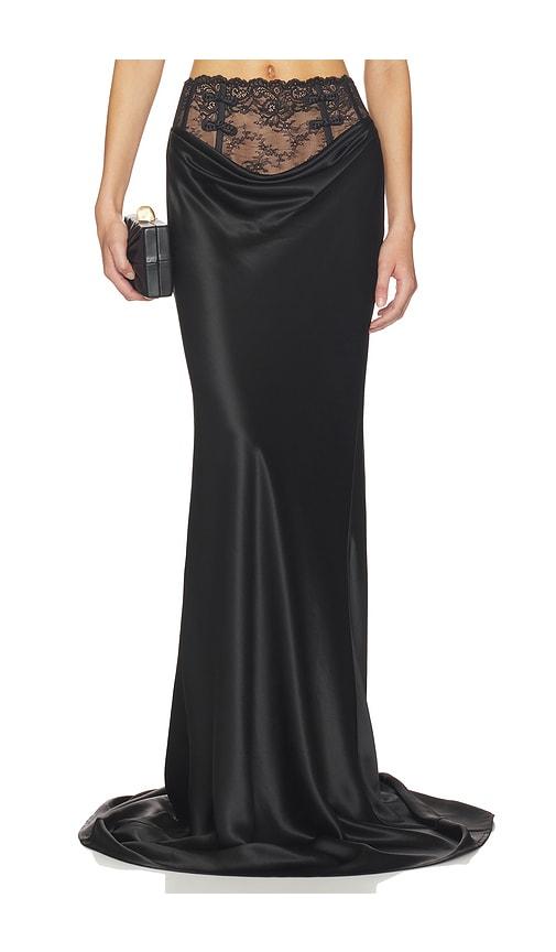 sau lee lila satin skirt in black. - size 00 (also in 12, 6)