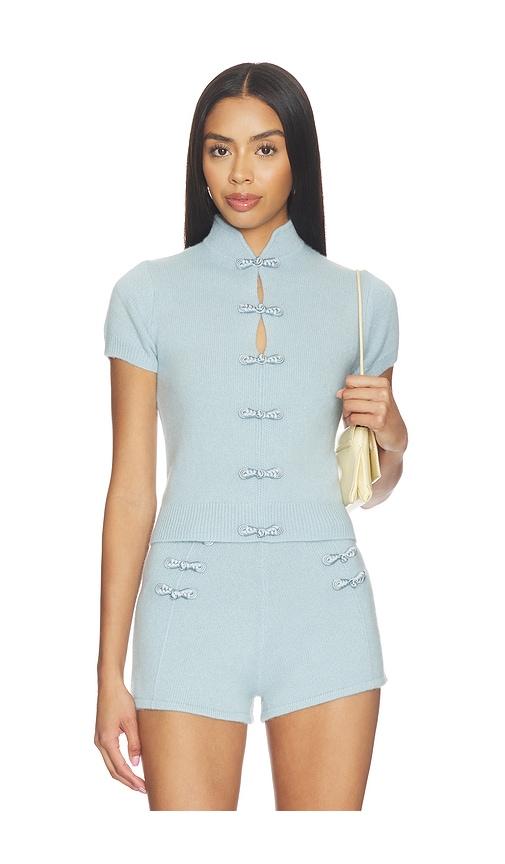sau lee mountain cashmere top in blue. - size l (also in m)