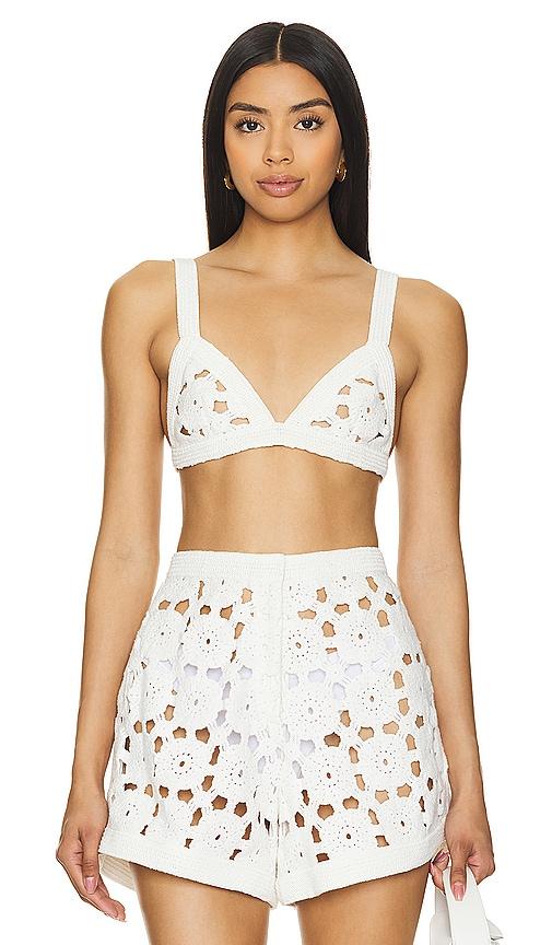 sau lee myko crochet bralette in white. - size 10 (also in 6)