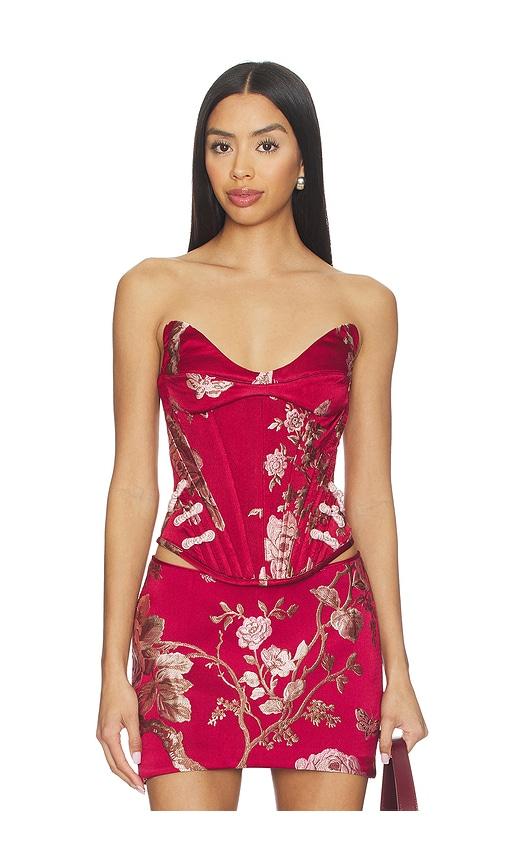 sau lee nico strapless top in red. - size 2 (also in 4)