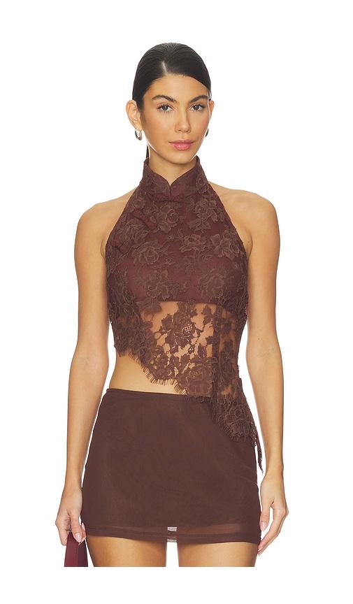 sau lee sylvan lace top in brown. - size 12 (also in 6, 8)