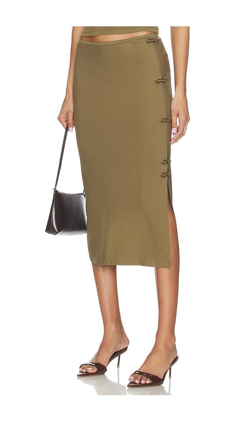 sau lee timo jersey skirt in olive. - size 2 (also in 8)