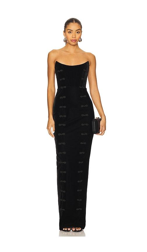 sau lee vesper velvet gown in black. - size 0 (also in 2, 4, 6)