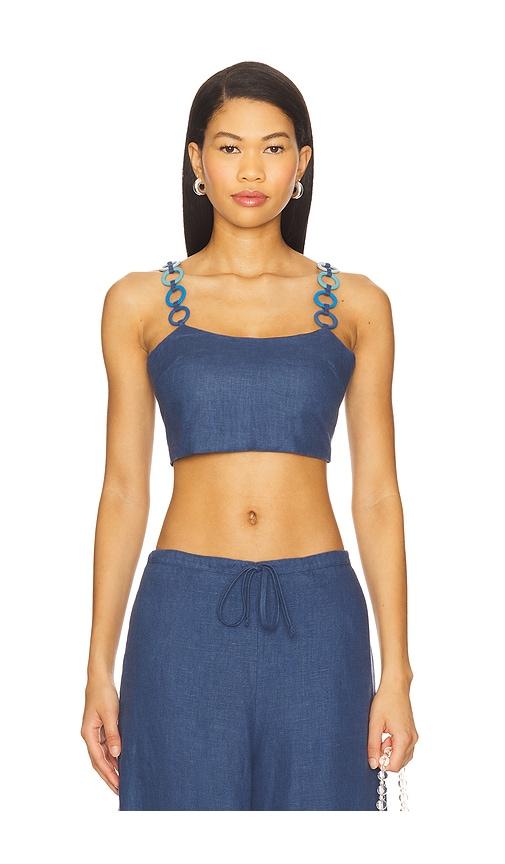 saudade cascade top in blue. - size s (also in xs)