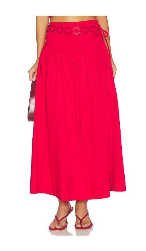 saudade solly set skirt in red. - size l (also in xs, s, xl)