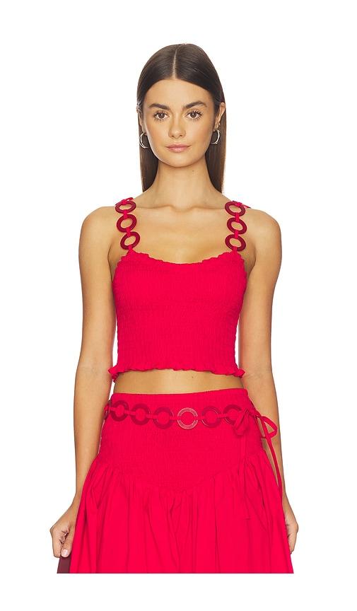 saudade solly set top in red. - size l (also in m, xs)