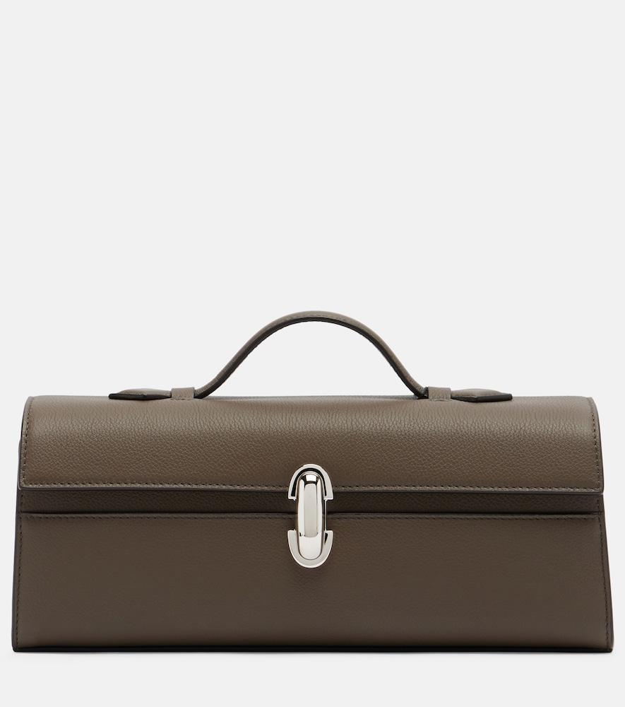 savette symmetry slim leather top-handle bag