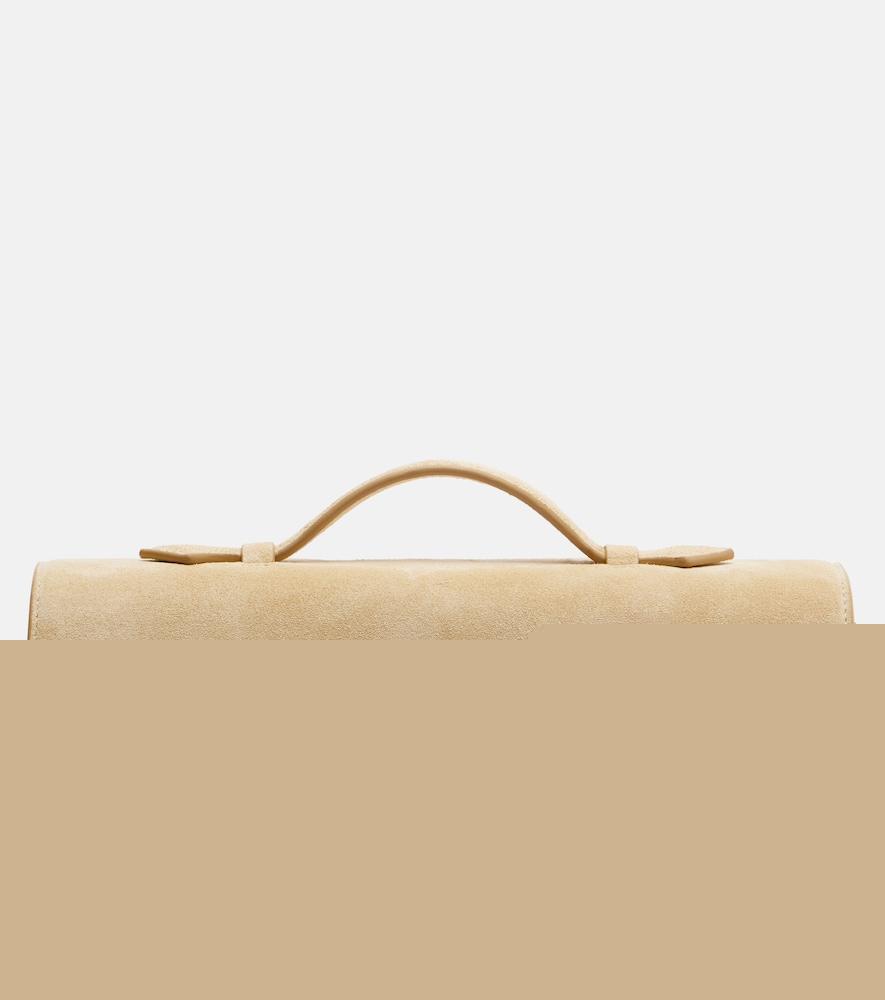 savette symmetry slim suede top-handle bag