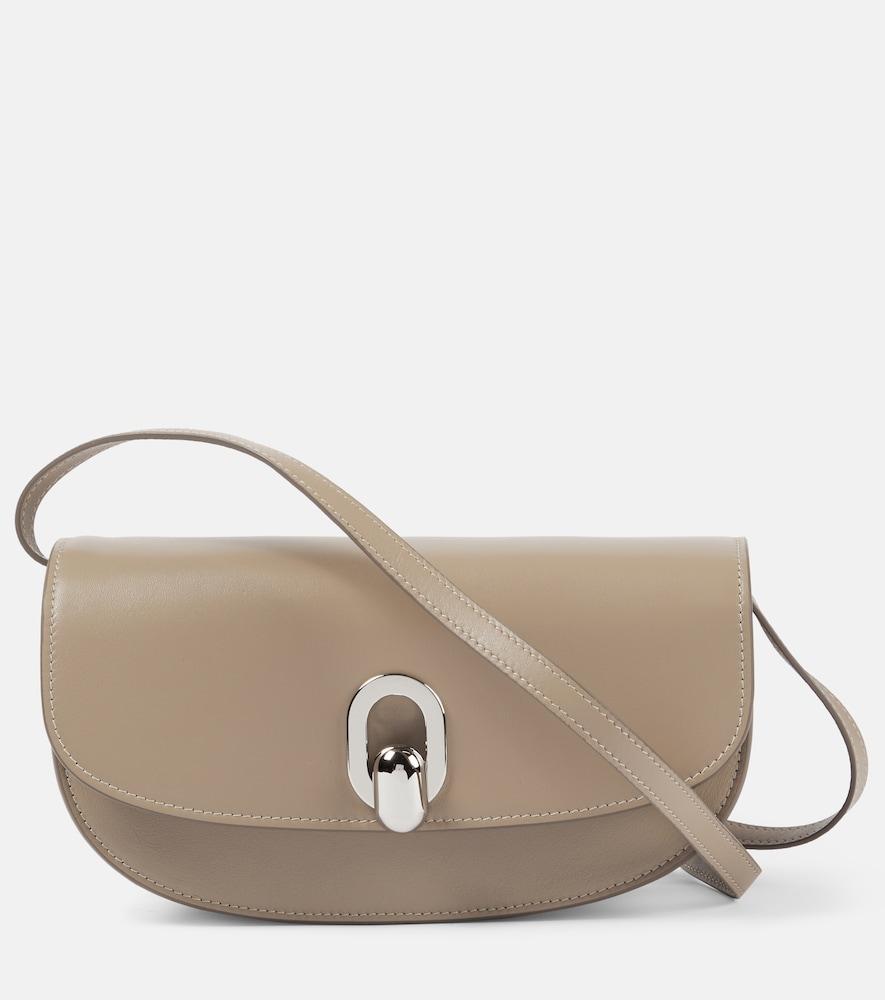 savette tondo crescent leather shoulder bag