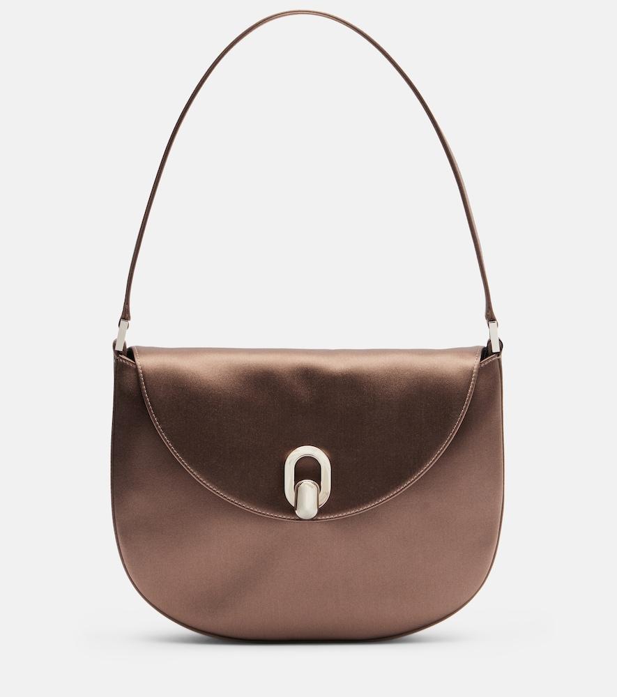 savette tondo small satin shoulder bag