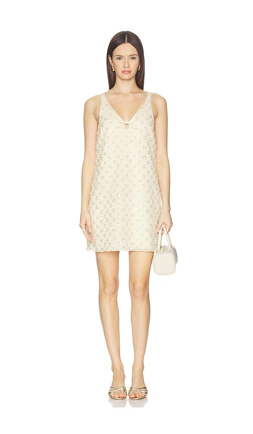 saylor jeanetta dress in yellow. - size l (also in m, s, xs)