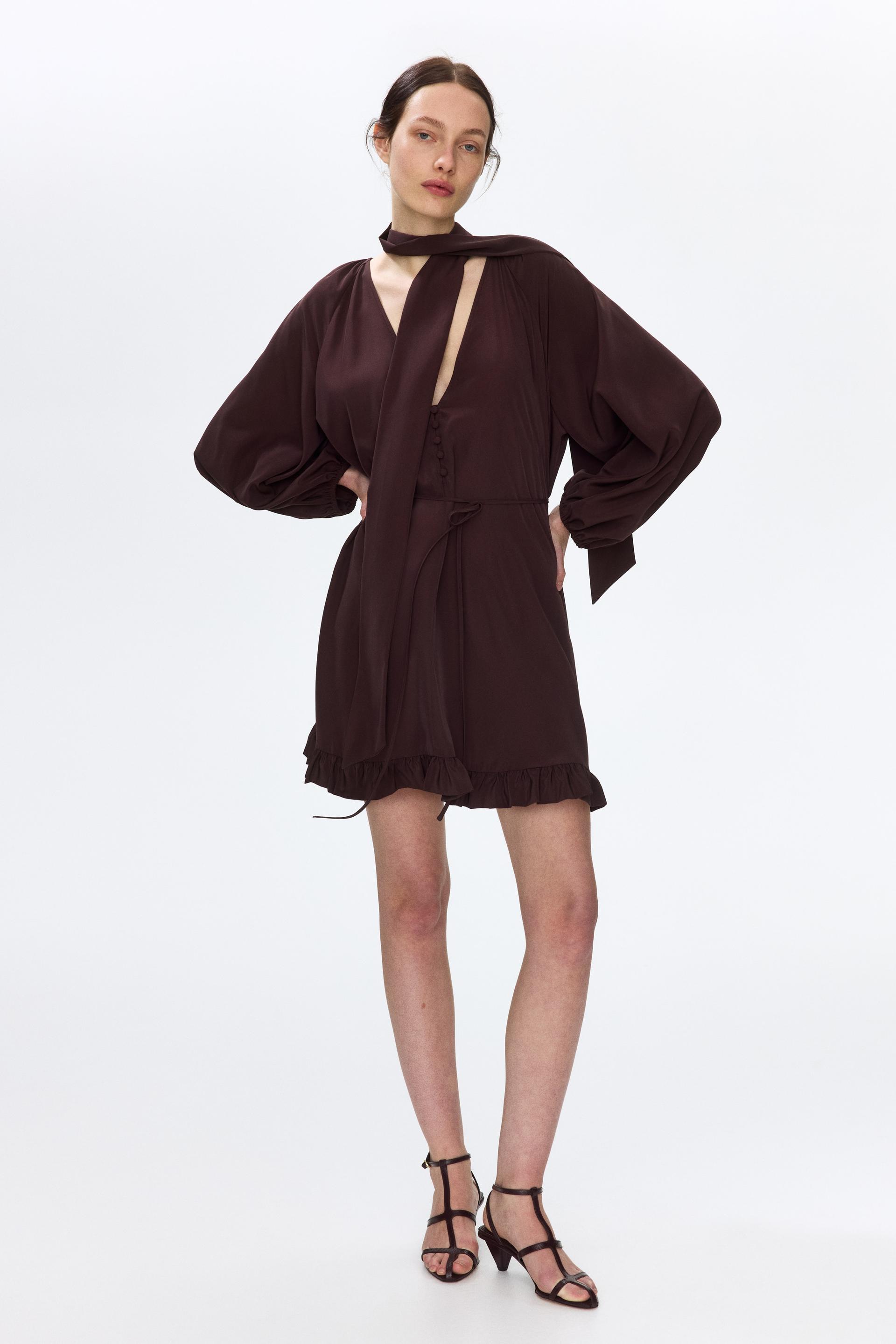 scarf-detail dress