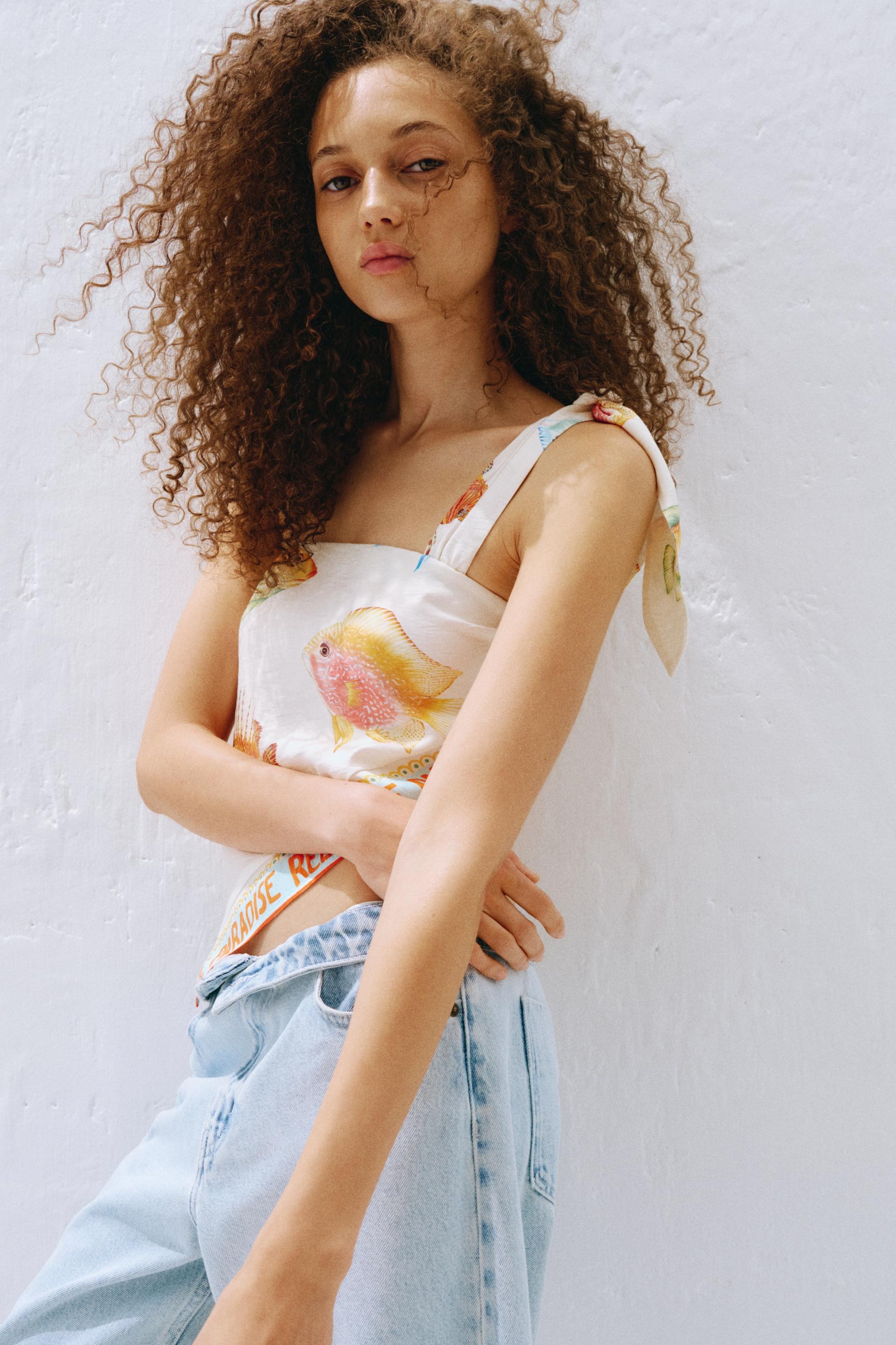 scarf-look one-shoulder top