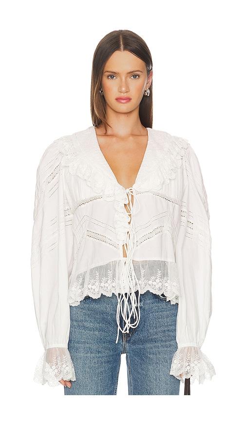 scarlett poppies rosalia top in white. - size l (also in m)