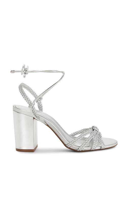 schutz adele block sandal in metallic silver. - size 10 (also in 6, 7, 7.5, 8, 8.5, 9, 9.5)