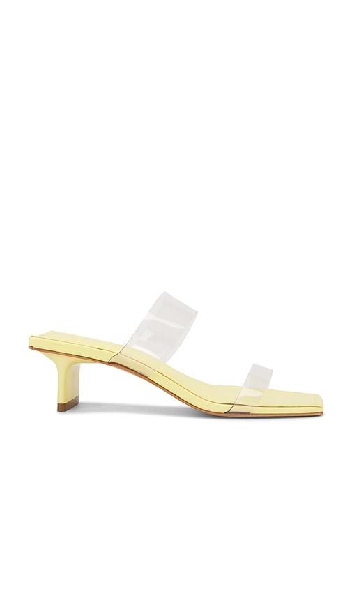 schutz ariella tab mid sandal in yellow. - size 7.5 (also in 8, 8.5)