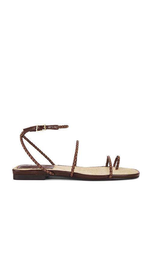 schutz kaya flat sandal in brown. - size 10 (also in 9.5)