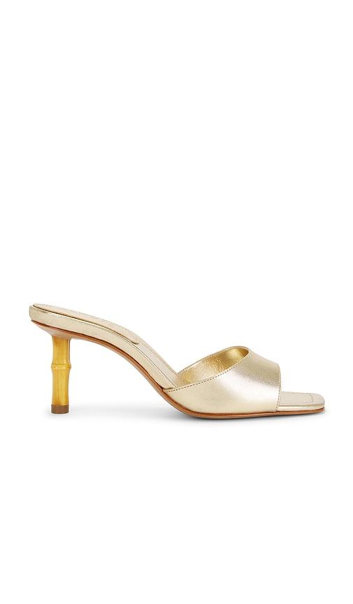 schutz leena bamboo sandal in metallic gold. - size 10 (also in 6, 6.5, 7.5, 8, 8.5, 9, 9.5)