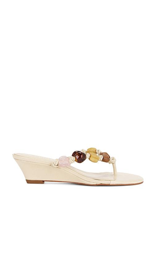 schutz x revolve saphire wedge sandal in neutral. - size 6 (also in 9, 9.5)