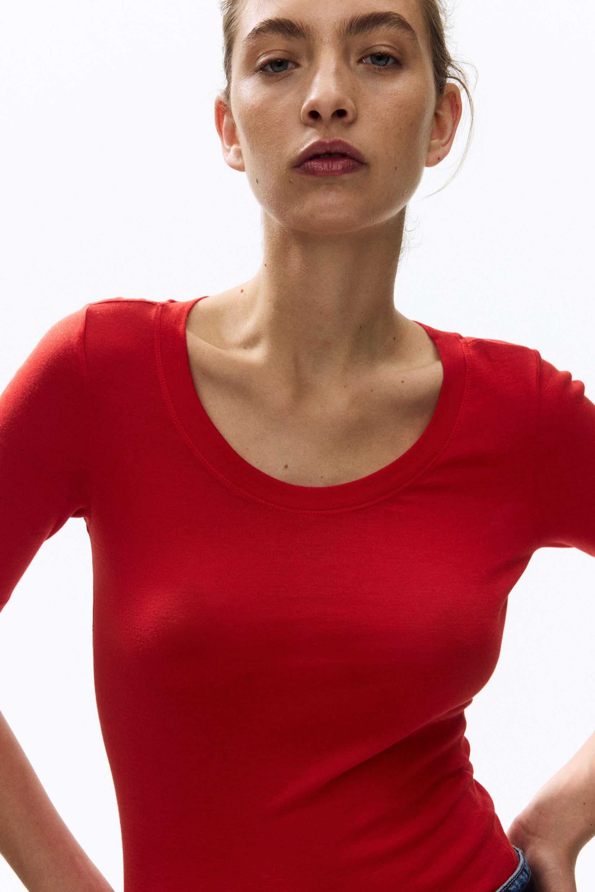 scoop-neck pima cotton t-shirt