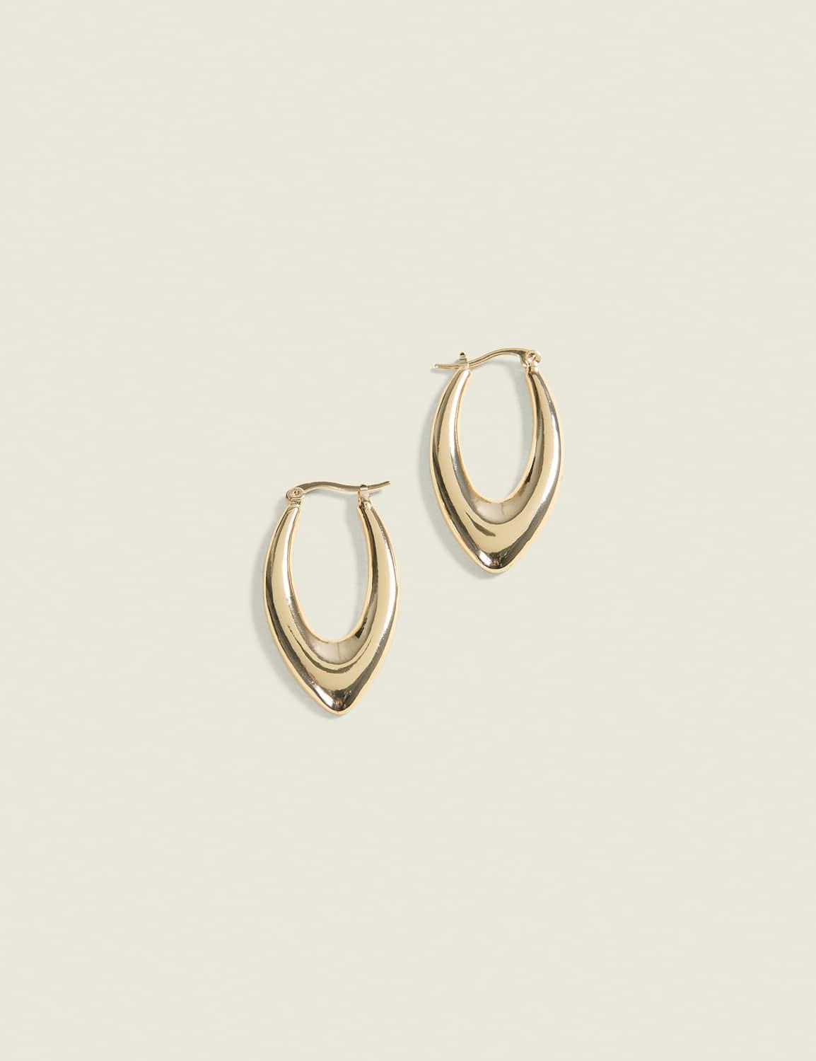 sculptural goldtone hoop earrings