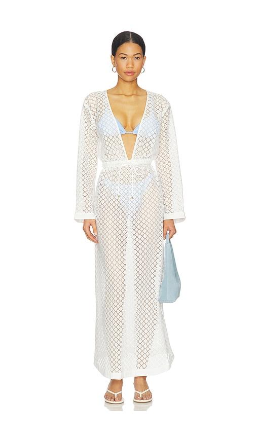 seafolly gathered lace cover up in white. - size l (also in aus 10/us 6, aus 12/us 8, aus 14/us 10, m)