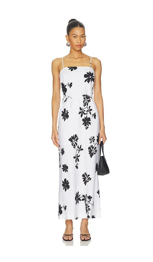 seafolly may flower bias cut maxi dress in white. - size l (also in s, xs, m, xl)