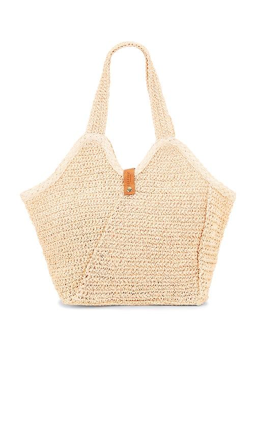 seafolly mirage woven tote in cream.