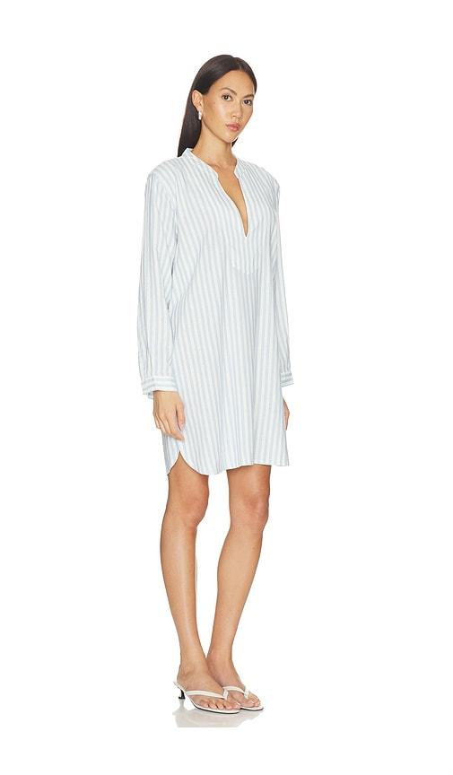 seafolly stripe boxy mini dress in baby blue. - size l (also in xs, s, m)