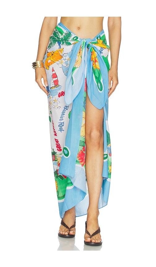 seafolly viva vacation sarong in blue,green.