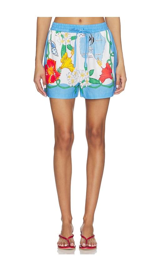 seafolly viva vacation short in blue. - size l (also in s, m, xl)