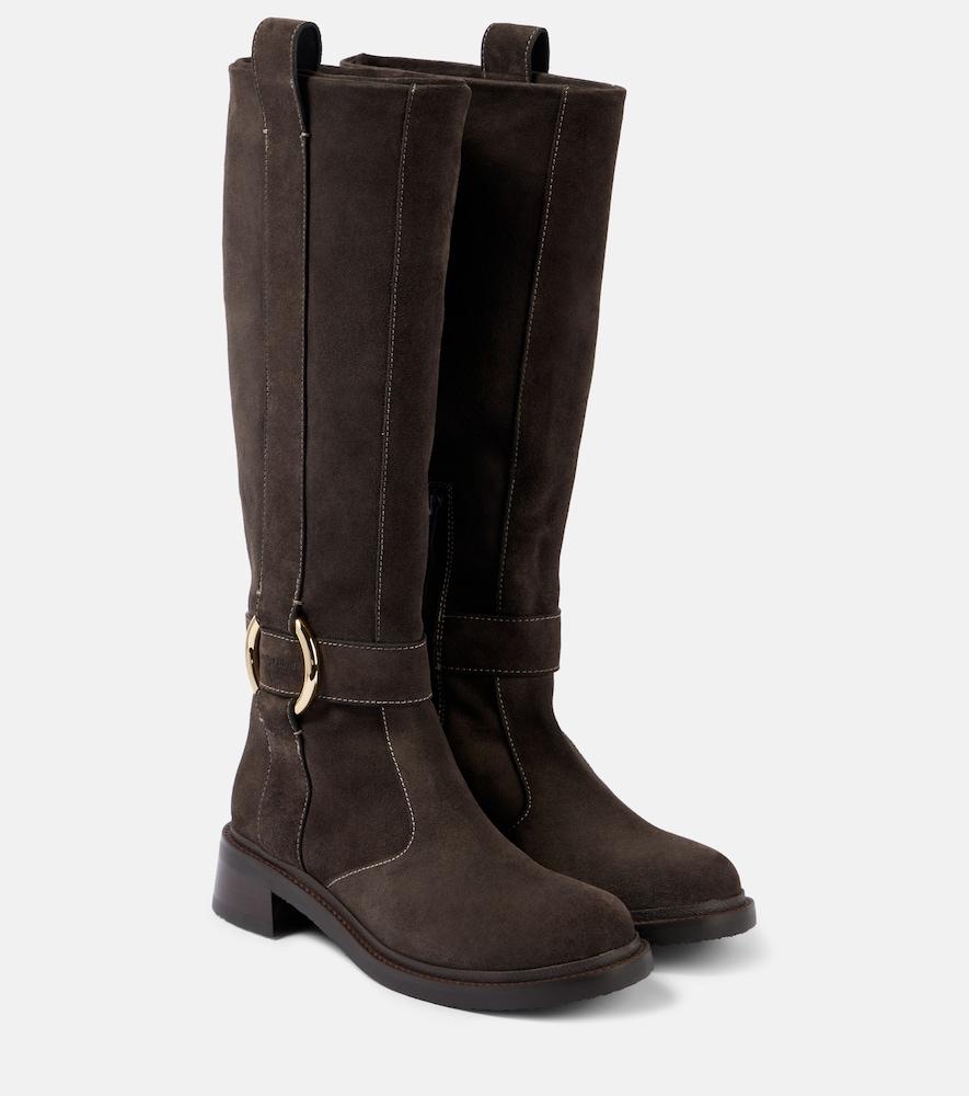 see by chloé new ring suede knee-high boots