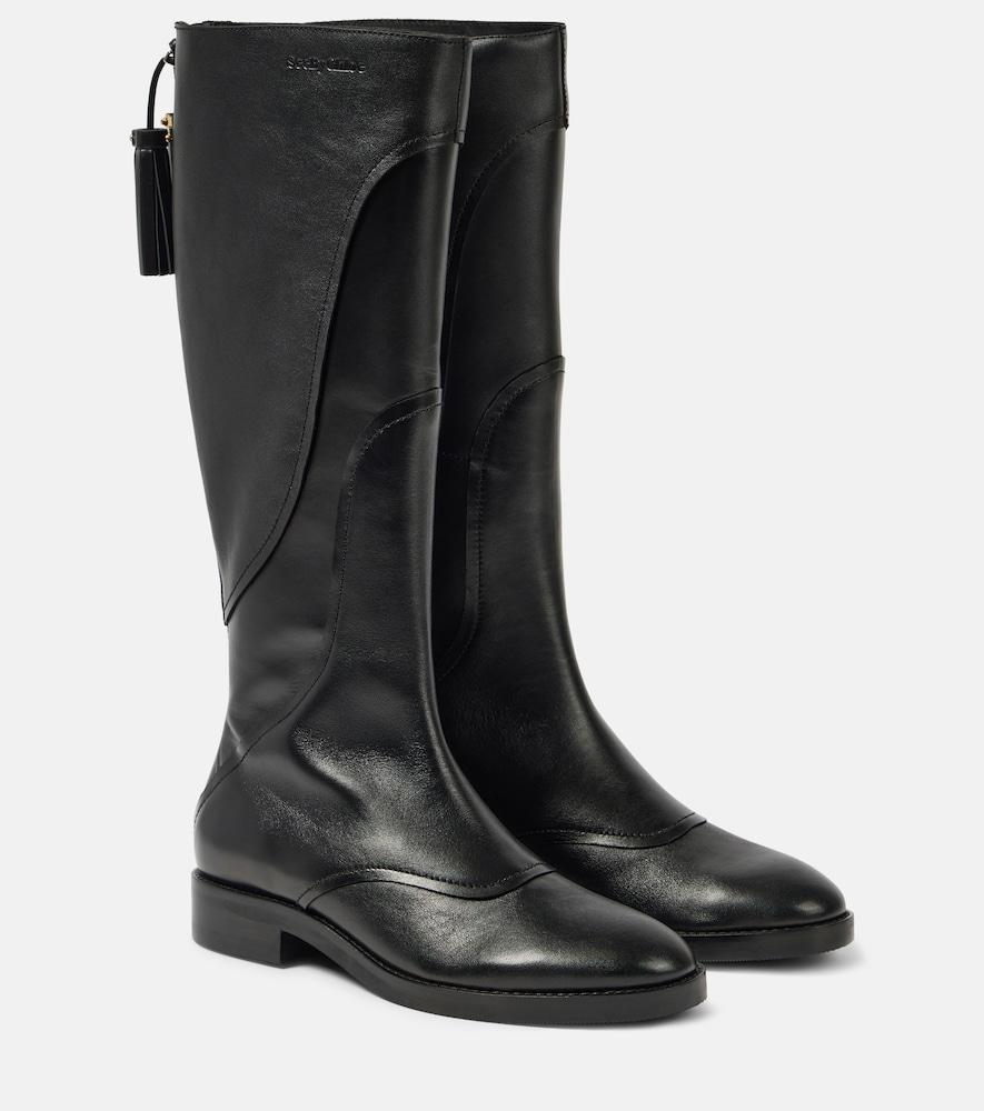 see by chloé tassel leather knee-high boots