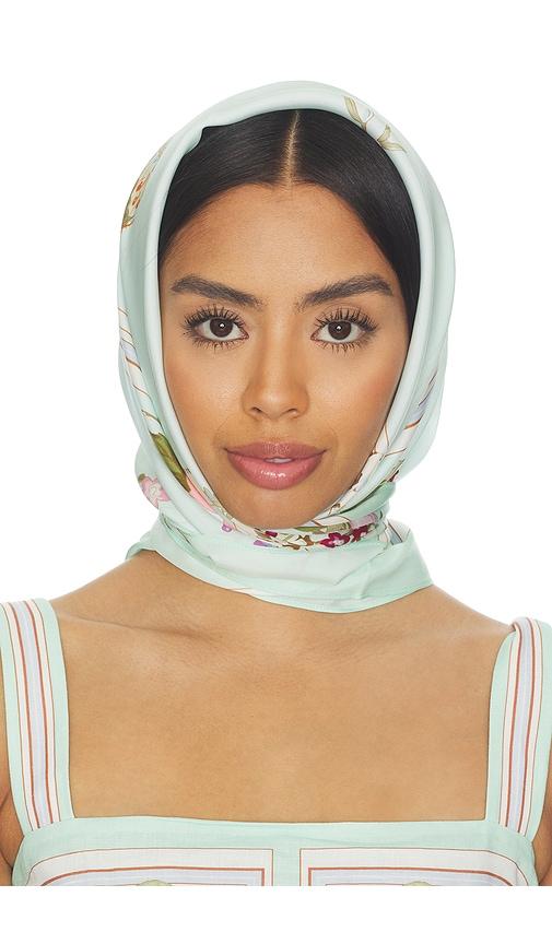 self-portrait mint floral scarf in mint.