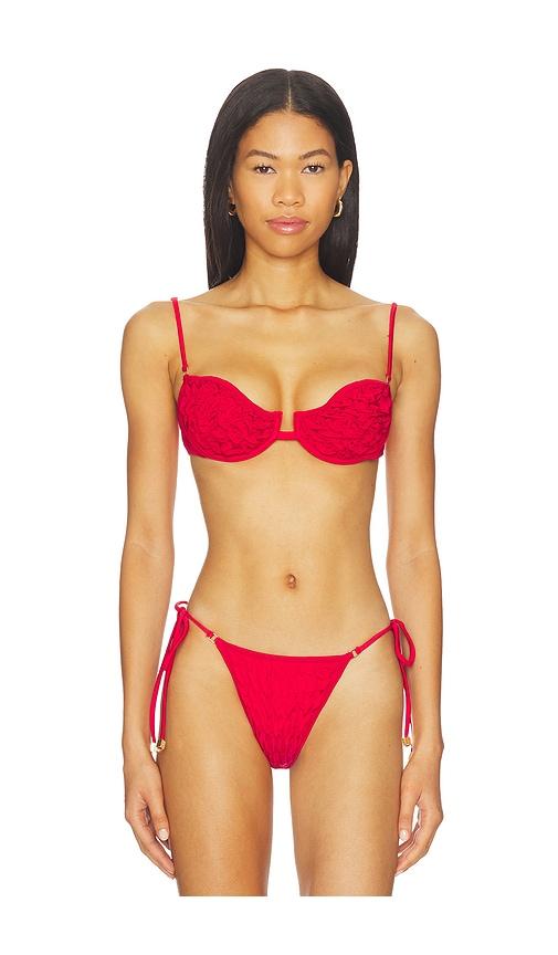 selia richwood misa underwire bikini top in red. - size l (also in s, xs, m)