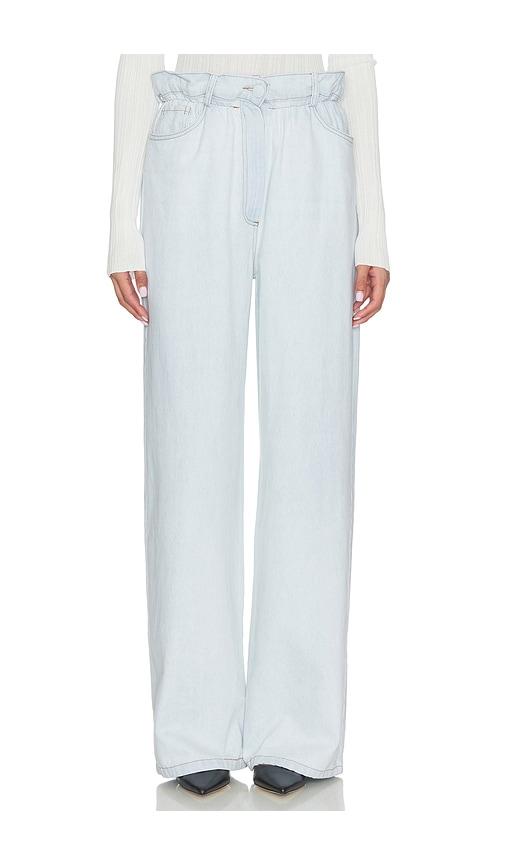 selmacilek aria denim pants in baby blue. - size l (also in xs, s, m)