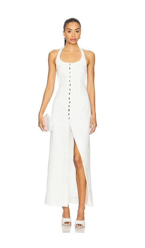 selmacilek button detail midi dress in white. - size s (also in xs)