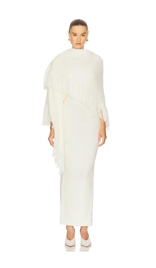 selmacilek fringe scarf in cream. - size l (also in m)