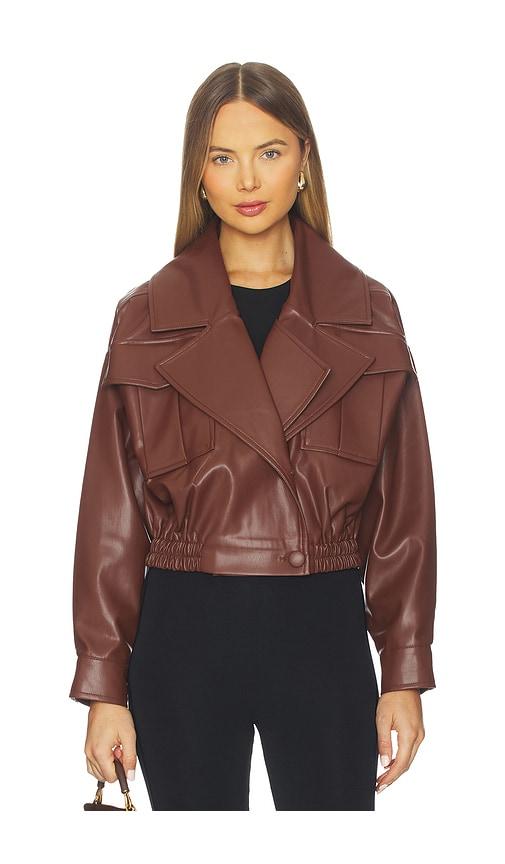 selmacilek lea tan leather jacket in brown. - size m (also in s, xs)