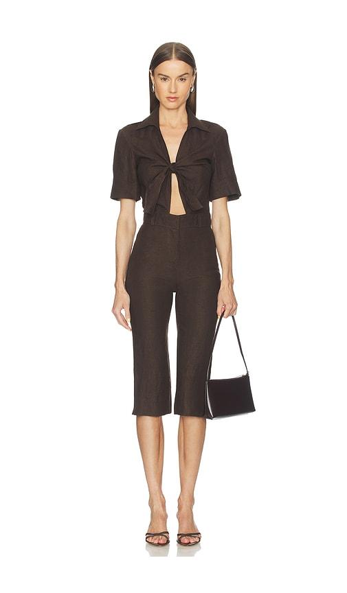 selmacilek polo jumpsuit in brown. - size l (also in s, xs)