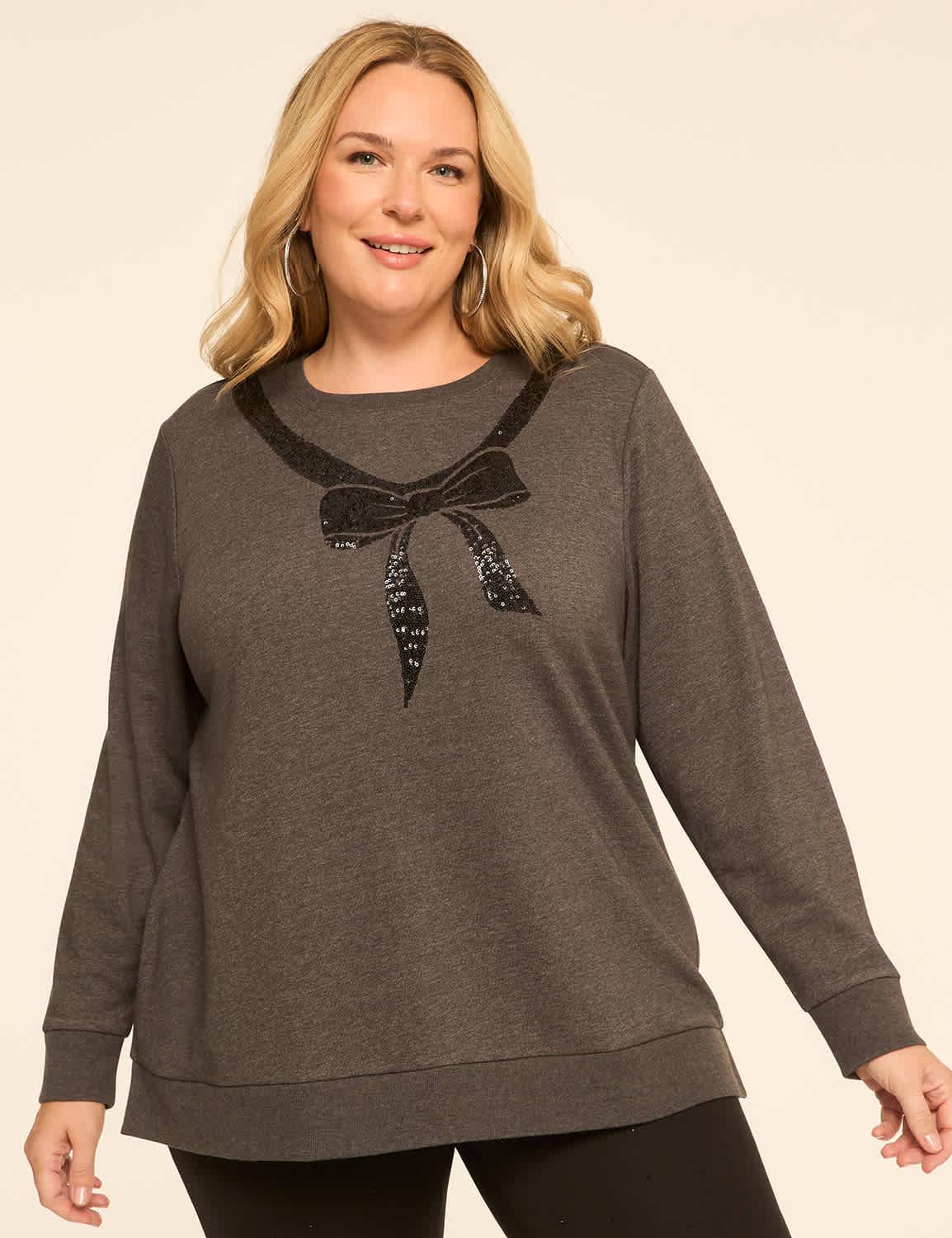 sequin bow sweatshirt