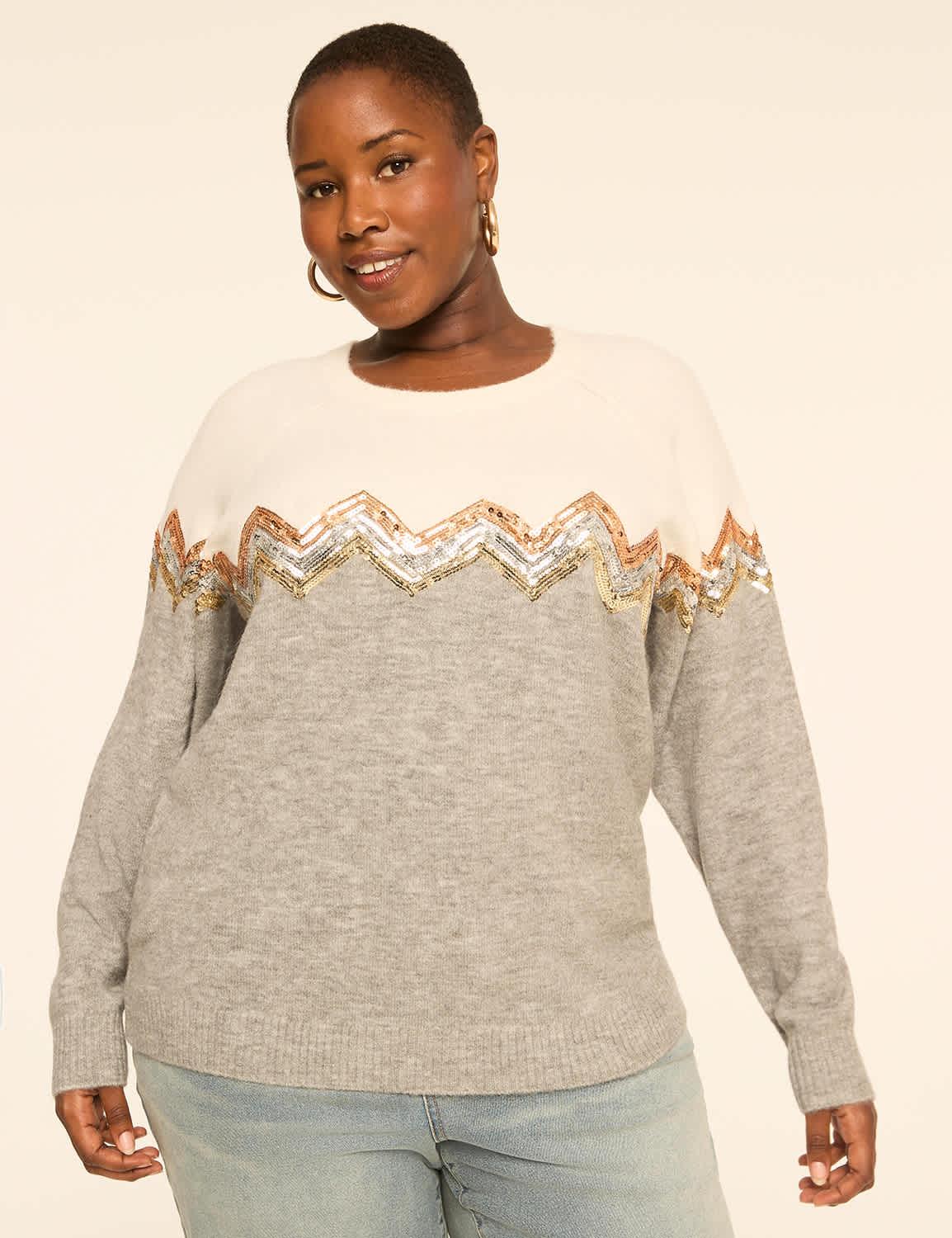 sequin chevron sweater