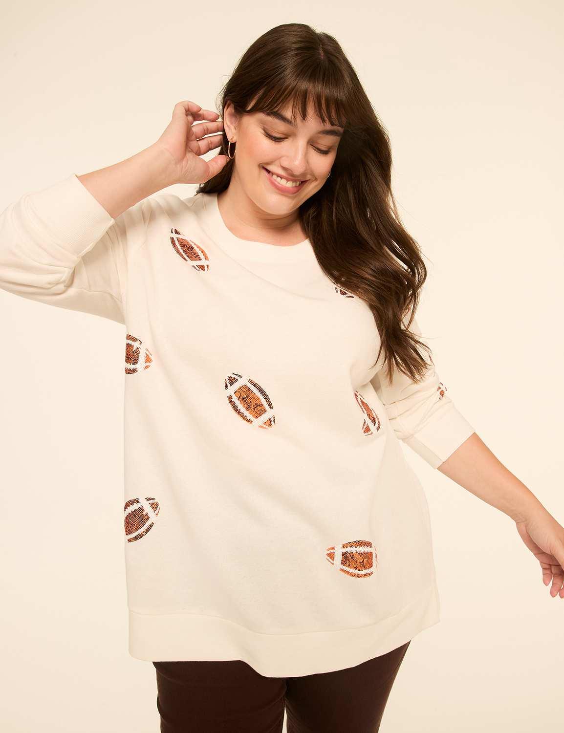 sequin footballs graphic sweatshirt