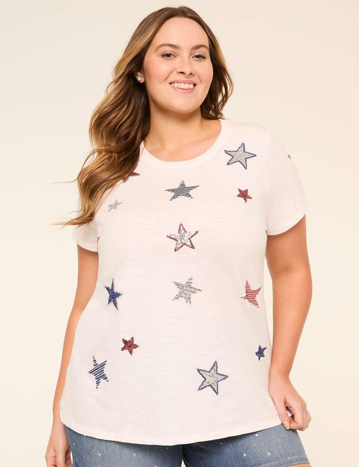sequin stars graphic tee